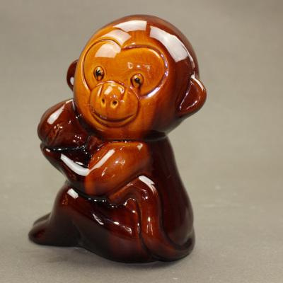 陶瓷猴子 家居装饰品猴摆件 工艺品 艺术品 唐三彩猴子创意礼品